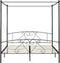 vidaXL - Hemelbedframe - metaal - grijs - 200x200 - cm