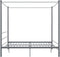 vidaXL - Hemelbedframe - metaal - grijs - 200x200 - cm