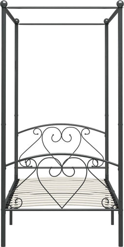 vidaXL - Hemelbedframe - metaal - grijs - 90x200 - cm