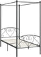 vidaXL - Hemelbedframe - metaal - grijs - 90x200 - cm