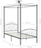vidaXL - Hemelbedframe - metaal - grijs - 90x200 - cm