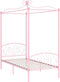vidaXL - Hemelbedframe - metaal - roze - 100x200 - cm