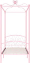 vidaXL - Hemelbedframe - metaal - roze - 100x200 - cm