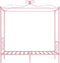 vidaXL - Hemelbedframe - metaal - roze - 100x200 - cm