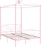 vidaXL - Hemelbedframe - metaal - roze - 120x200 - cm