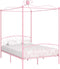 vidaXL - Hemelbedframe - metaal - roze - 140x200 - cm