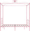 vidaXL - Hemelbedframe - metaal - roze - 140x200 - cm