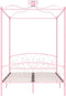 vidaXL - Hemelbedframe - metaal - roze - 140x200 - cm