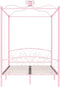 vidaXL - Hemelbedframe - metaal - roze - 140x200 - cm