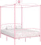 vidaXL - Hemelbedframe - metaal - roze - 160x200 - cm