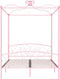 vidaXL - Hemelbedframe - metaal - roze - 160x200 - cm