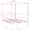 vidaXL - Hemelbedframe - metaal - roze - 160x200 - cm