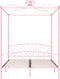 vidaXL - Hemelbedframe - metaal - roze - 180x200 - cm