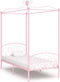 vidaXL - Hemelbedframe - metaal - roze - 90x200 - cm