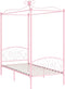 vidaXL - Hemelbedframe - metaal - roze - 90x200 - cm