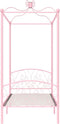 vidaXL - Hemelbedframe - metaal - roze - 90x200 - cm