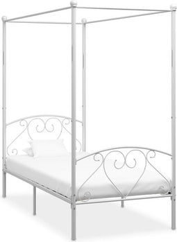 vidaXL - Hemelbedframe - metaal - wit - 100x200 - cm