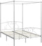 vidaXL - Hemelbedframe - metaal - wit - 140x200 - cm