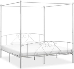 vidaXL - Hemelbedframe - metaal - wit - 180x200 - cm