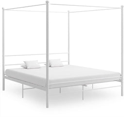 vidaXL - Hemelbedframe - metaal - wit - 180x200 - cm