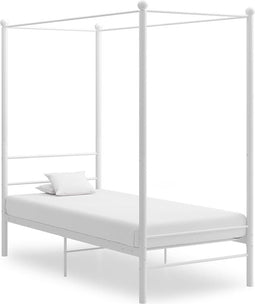 vidaXL - Hemelbedframe - metaal - wit - 90x200 - cm