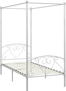 vidaXL - Hemelbedframe - metaal - wit - 90x200 - cm
