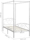 vidaXL - Hemelbedframe - metaal - wit - 90x200 - cm