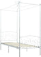 vidaXL - Hemelbedframe - metaal - wit - 90x200 - cm