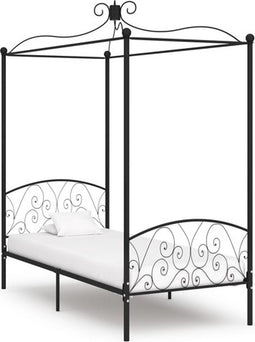 vidaXL - Hemelbedframe - metaal - zwart - 100x200 - cm