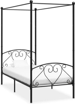 vidaXL - Hemelbedframe - metaal - zwart - 100x200 - cm