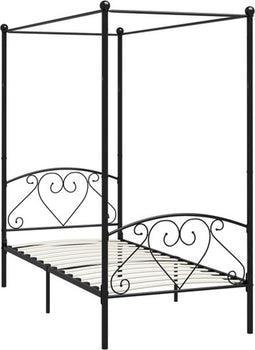 vidaXL - Hemelbedframe - metaal - zwart - 120x200 - cm