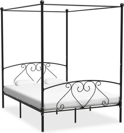 vidaXL - Hemelbedframe - metaal - zwart - 140x200 - cm