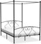 vidaXL - Hemelbedframe - metaal - zwart - 140x200 - cm
