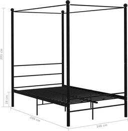 vidaXL - Hemelbedframe - metaal - zwart - 140x200 - cm
