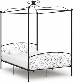 vidaXL - Hemelbedframe - metaal - zwart - 140x200 - cm