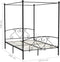 vidaXL - Hemelbedframe - metaal - zwart - 140x200 - cm