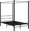 vidaXL - Hemelbedframe - metaal - zwart - 140x200 - cm