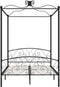vidaXL - Hemelbedframe - metaal - zwart - 140x200 - cm