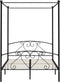 vidaXL - Hemelbedframe - metaal - zwart - 140x200 - cm