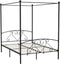 vidaXL - Hemelbedframe - metaal - zwart - 140x200 - cm
