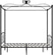 vidaXL - Hemelbedframe - metaal - zwart - 140x200 - cm