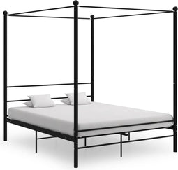 vidaXL - Hemelbedframe - metaal - zwart - 160x200 - cm
