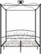 vidaXL - Hemelbedframe - metaal - zwart - 160x200 - cm