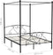 vidaXL - Hemelbedframe - metaal - zwart - 160x200 - cm