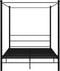 vidaXL - Hemelbedframe - metaal - zwart - 160x200 - cm