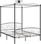 vidaXL - Hemelbedframe - metaal - zwart - 160x200 - cm