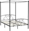 vidaXL - Hemelbedframe - metaal - zwart - 160x200 - cm