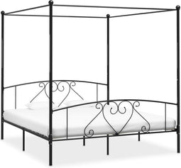 vidaXL - Hemelbedframe - metaal - zwart - 180x200 - cm