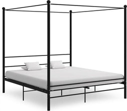 vidaXL - Hemelbedframe - metaal - zwart - 180x200 - cm