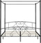 vidaXL - Hemelbedframe - metaal - zwart - 180x200 - cm